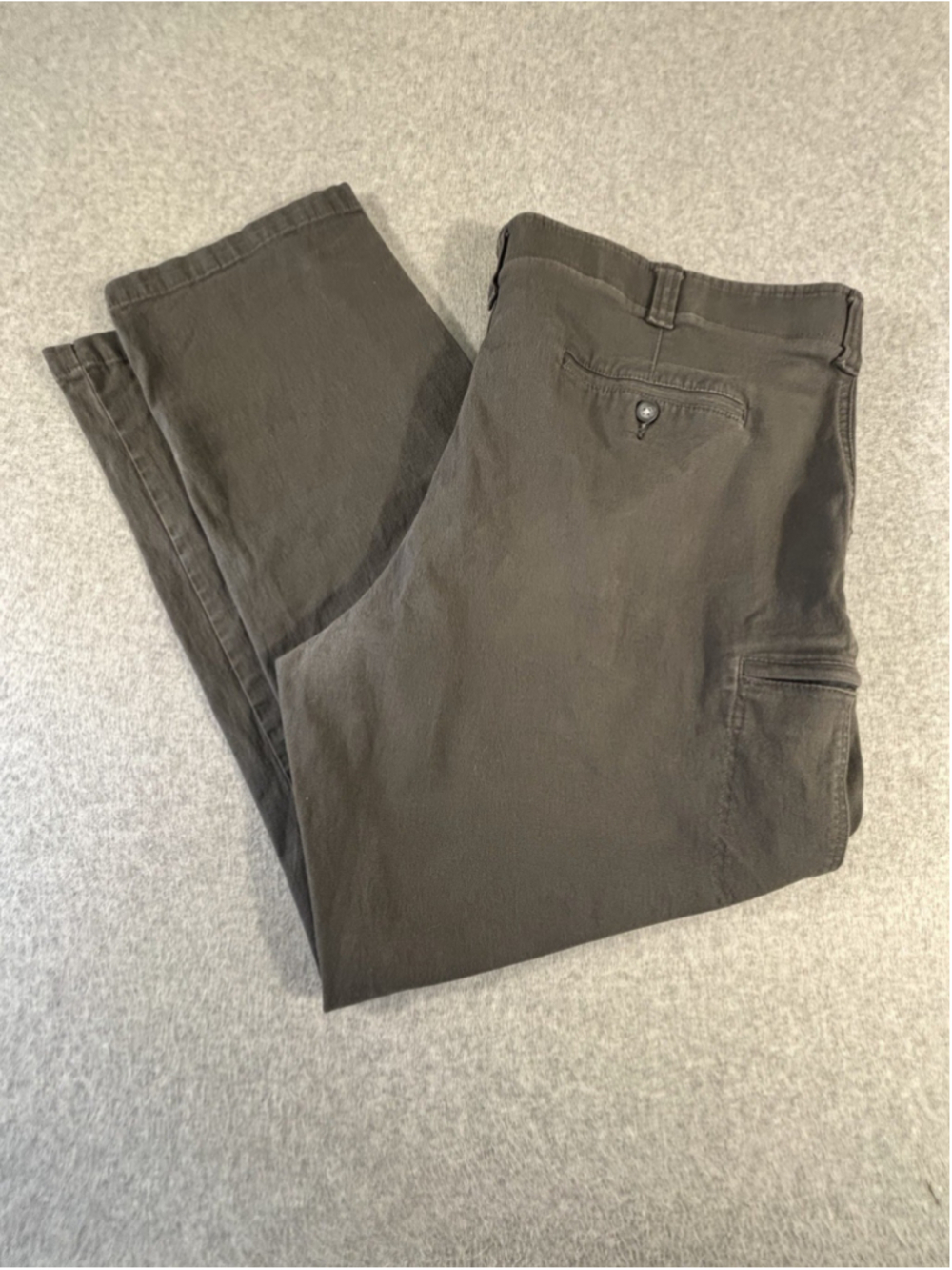 Lee Extreme Comfort Mens 46x32 Straight Cargo Pants Gray Stretch Utility